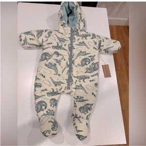 Stitch & Stone NEW Bunting Suit Outerwear Baby 9 Months Dinosaurs Cream Grey